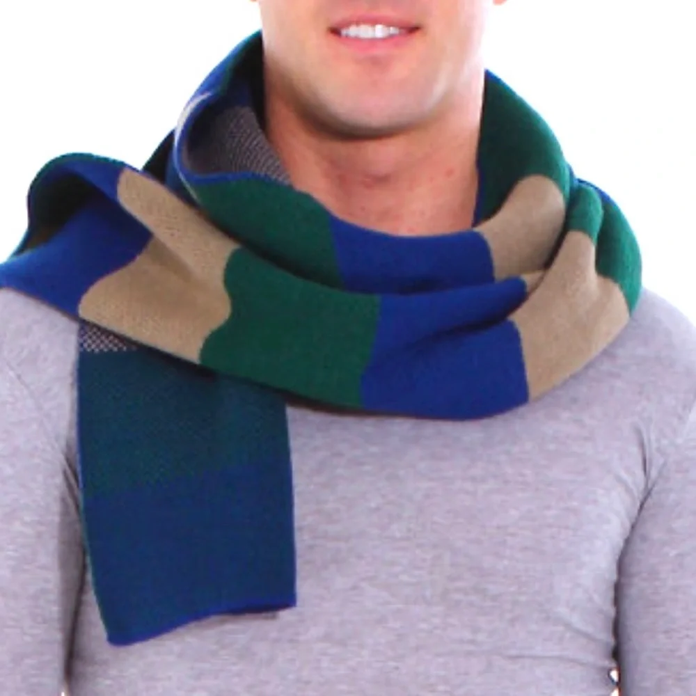 Unisex Winter Knit Colorblock Scarf
